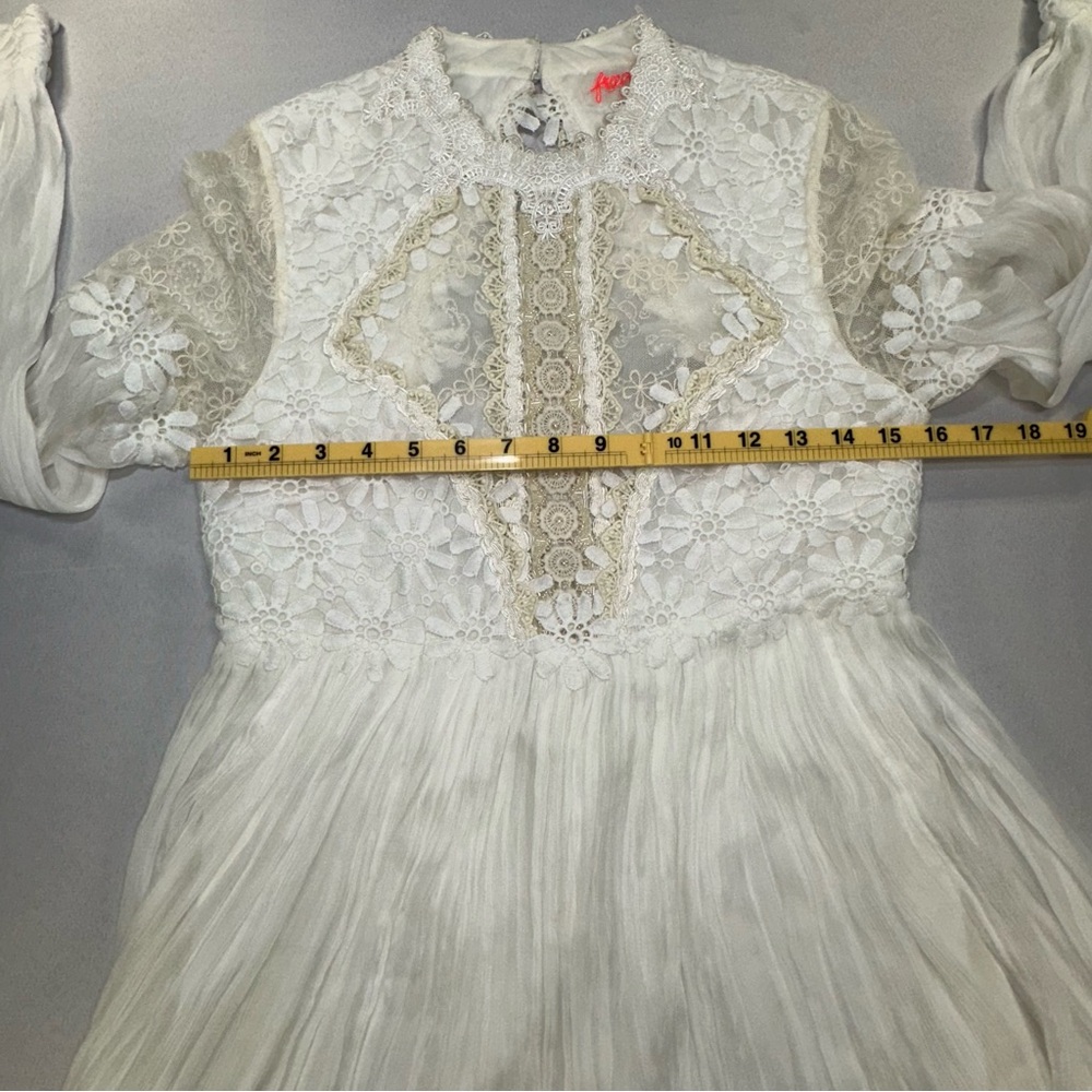 Free People Lou Lou Babydoll Dress White 6 Ethereal Fairy Wedding Whimsigoth - Picture 15 of 16
